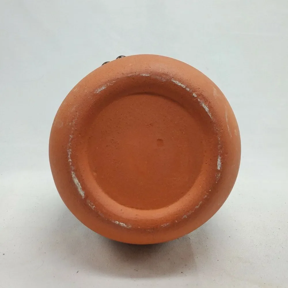 French Clay Terracotta Green Drip Glazed Gargoulette Pottery 10 x 7 liquor Jug..